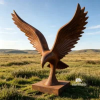 Corten Steel Abstract Eagle Sculpture