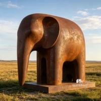 Corten Steel Abstract Elephant Sculpture