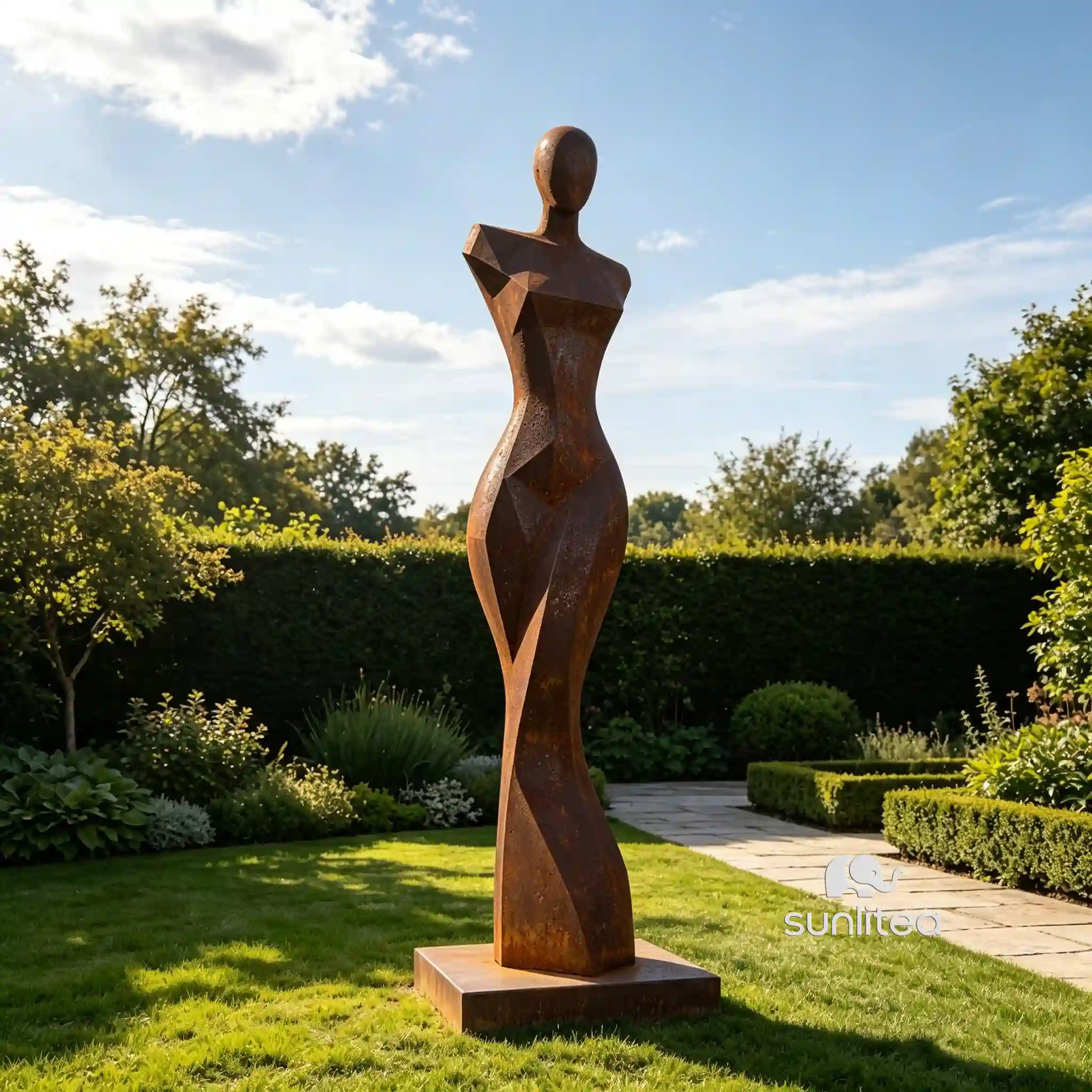 Corten Steel Abstract Female Body Sculpture