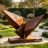 Corten Steel Abstract Geometric Sculpture