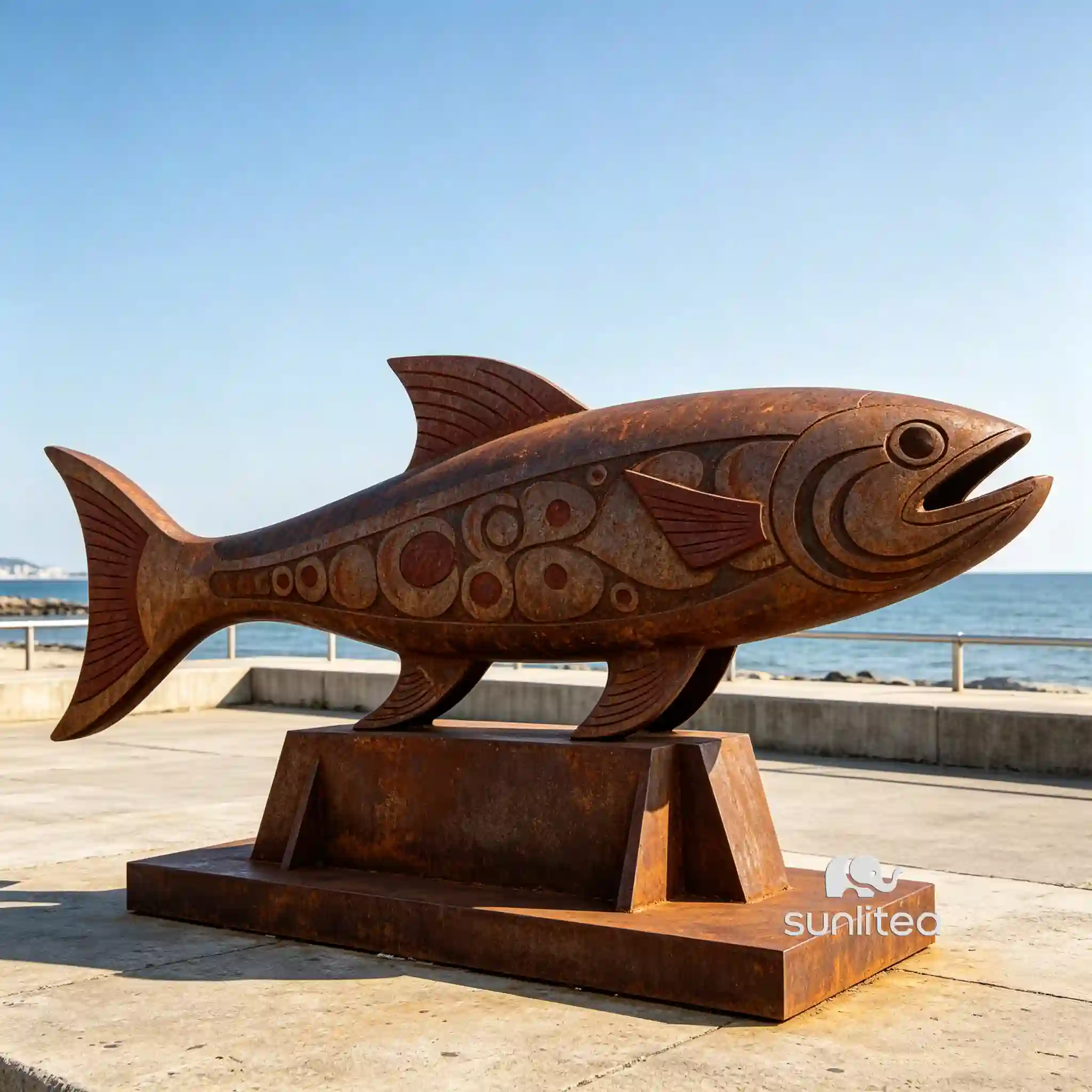 Corten Steel Decor Abstract Fish Sculpture