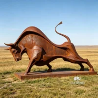 Corten Steel Decorative Abstract Bull Sculpture