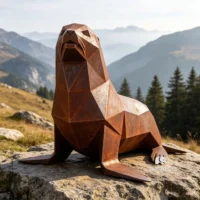 Corten Steel Seal Statue
