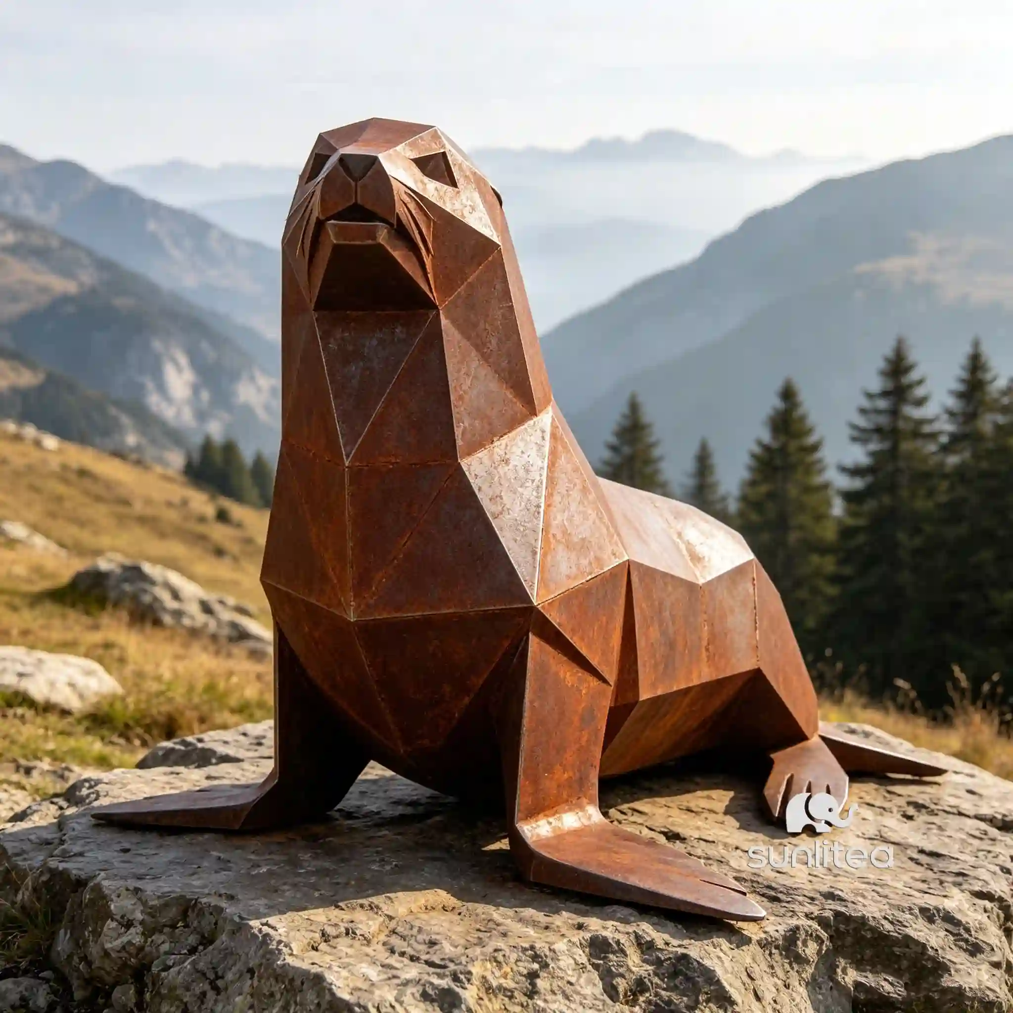 Corten Steel Seal Statue
