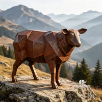 Corten Steel Sheep Statue