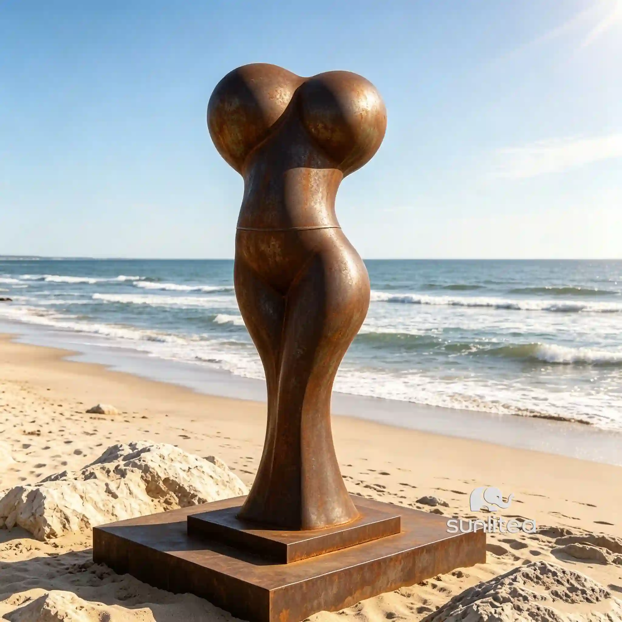 Corten Steel Woman Body Abstract Sculpture