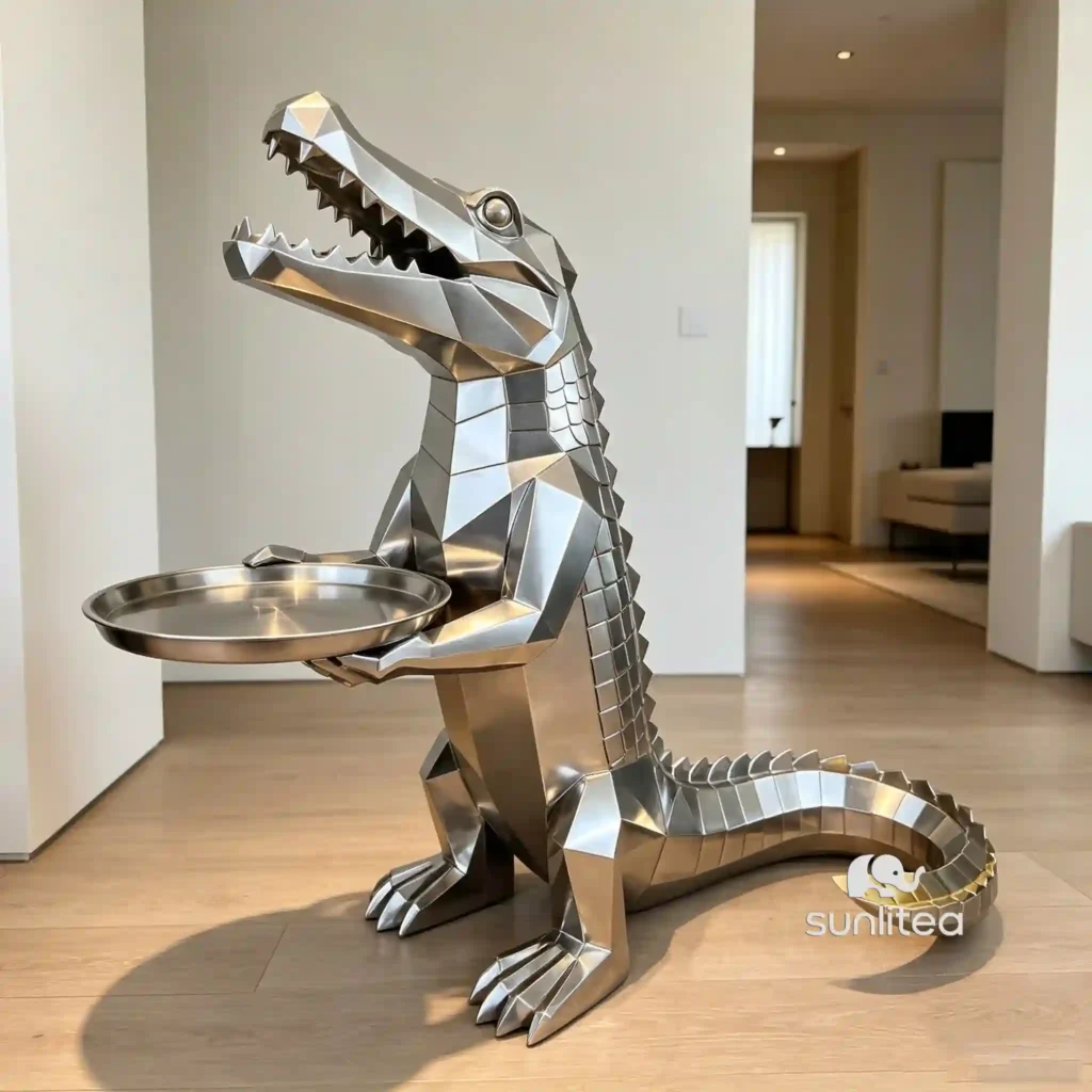 Crocodile Butler Statue