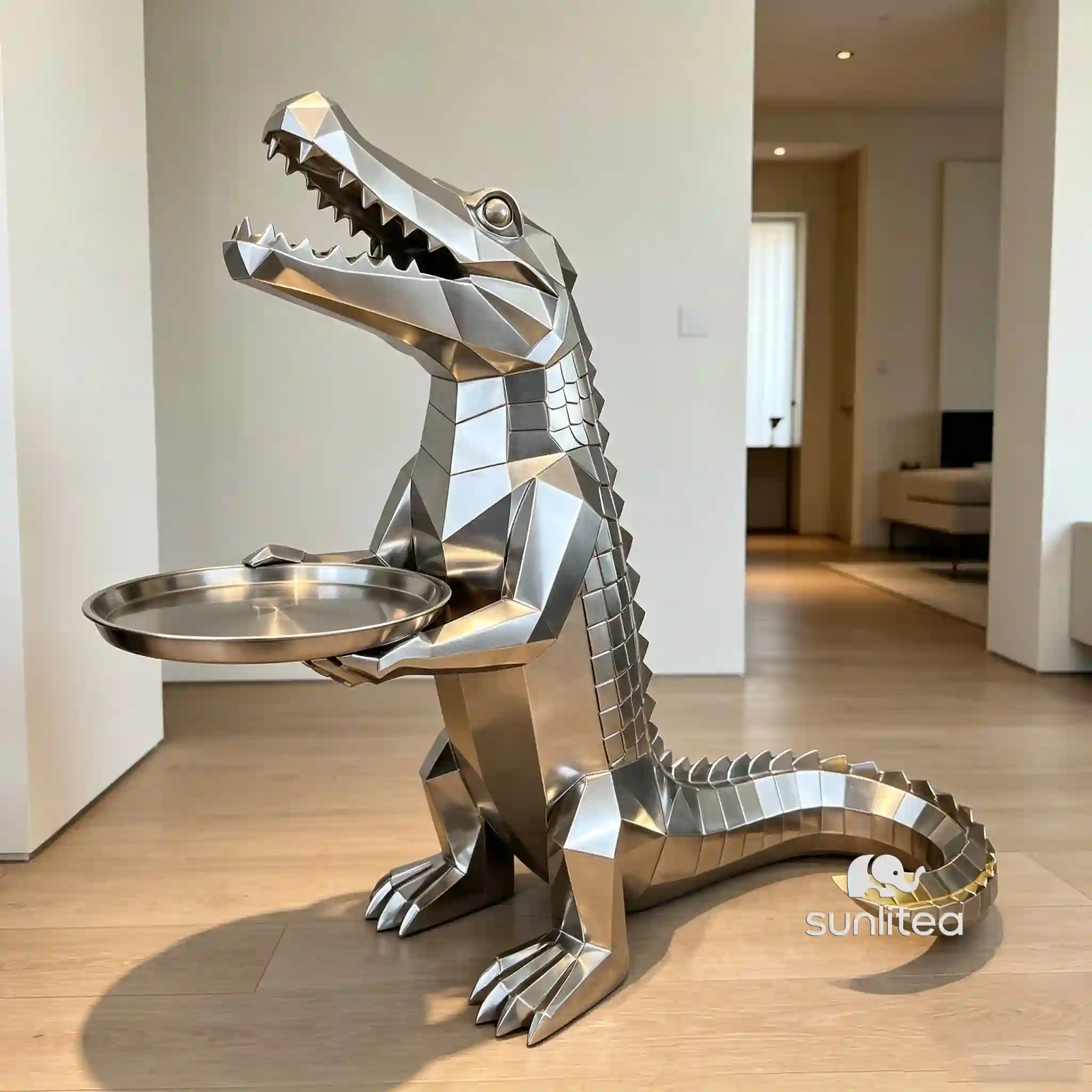 Crocodile Butler Statue