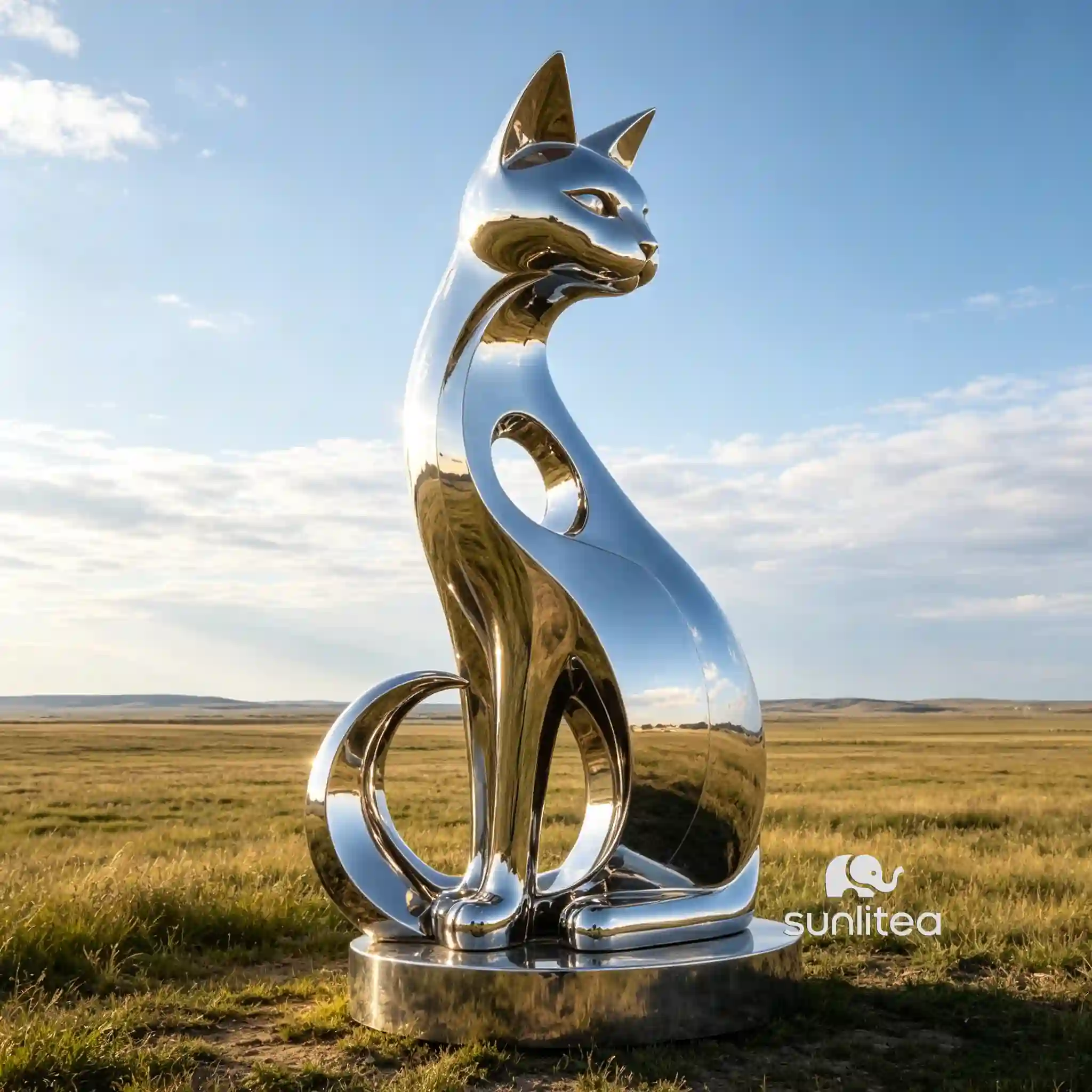 Decorative Abstract Cat Sculpture