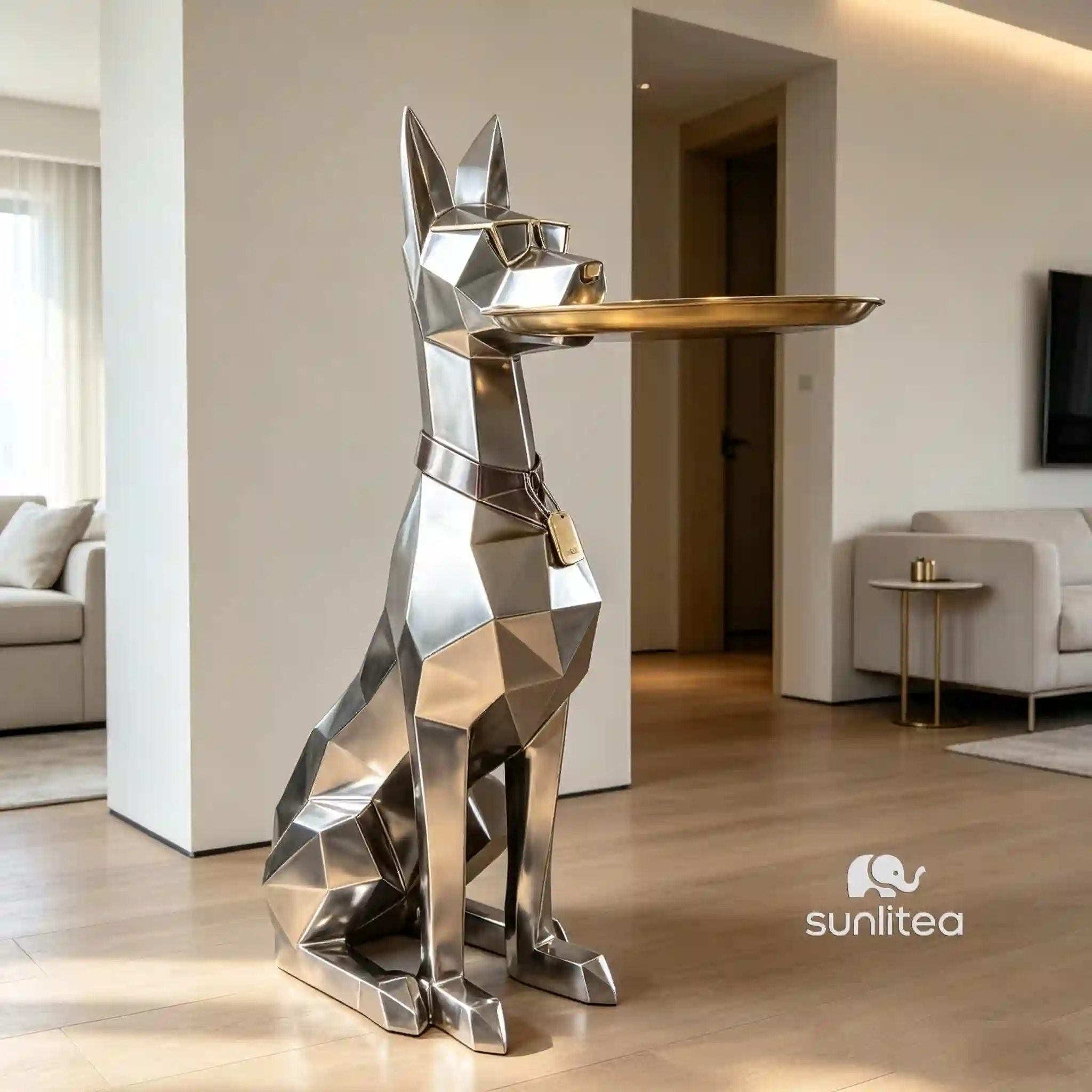 Dog Butler Statue