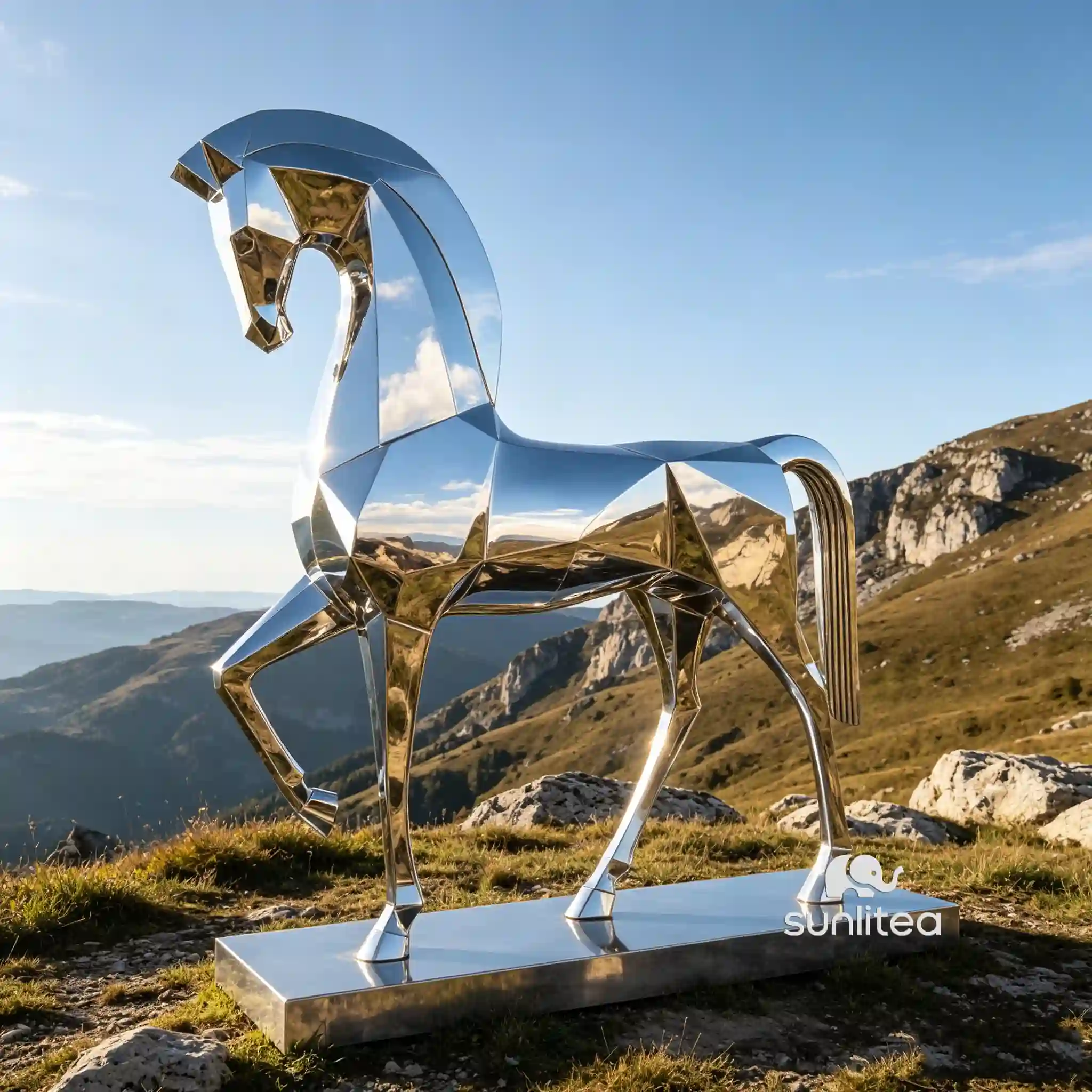 Geometric Abstract Horse Sculpture