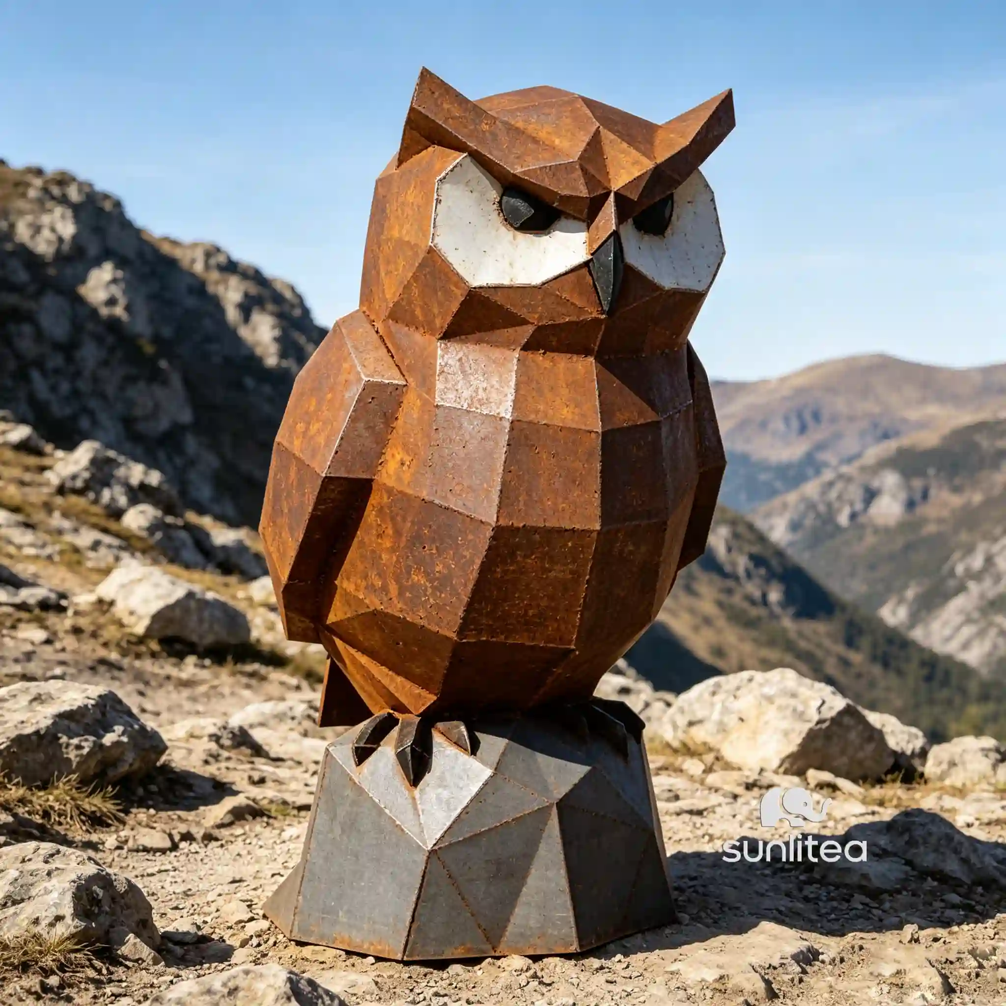 Geometric Decor Abstract Owl Sculpture