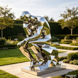 Geometric Decor Abstract Thinker Sculpture