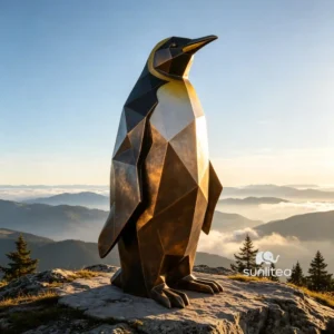Geometric Penguin Sculpture