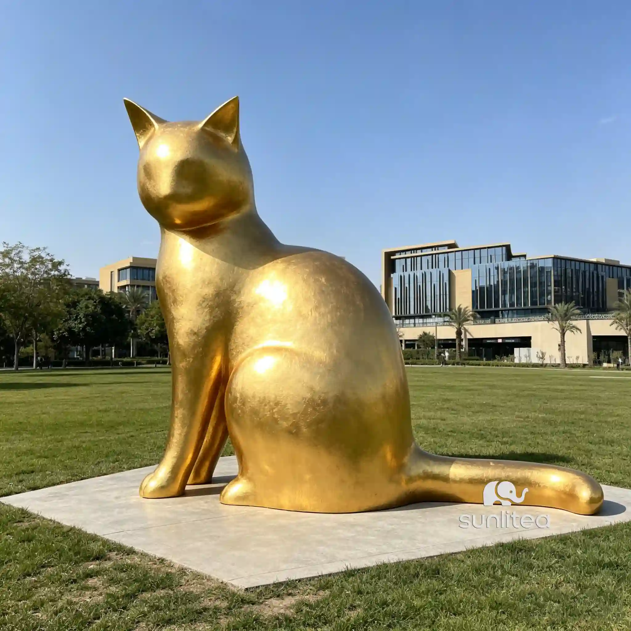 Gold Cat Statue