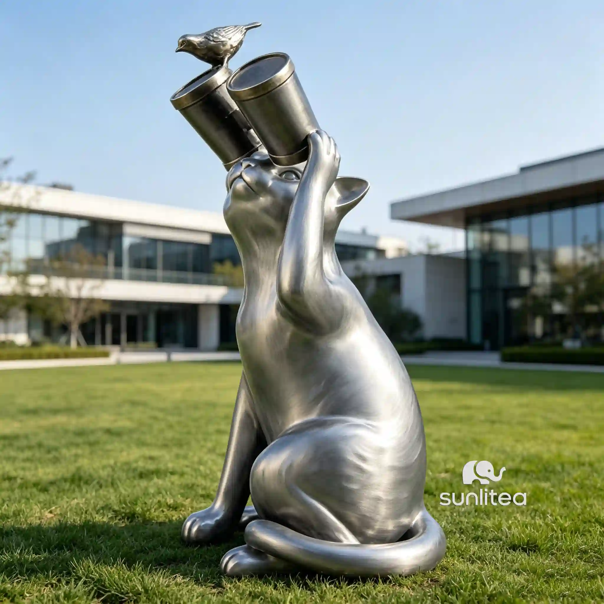 Gray Cat Statue
