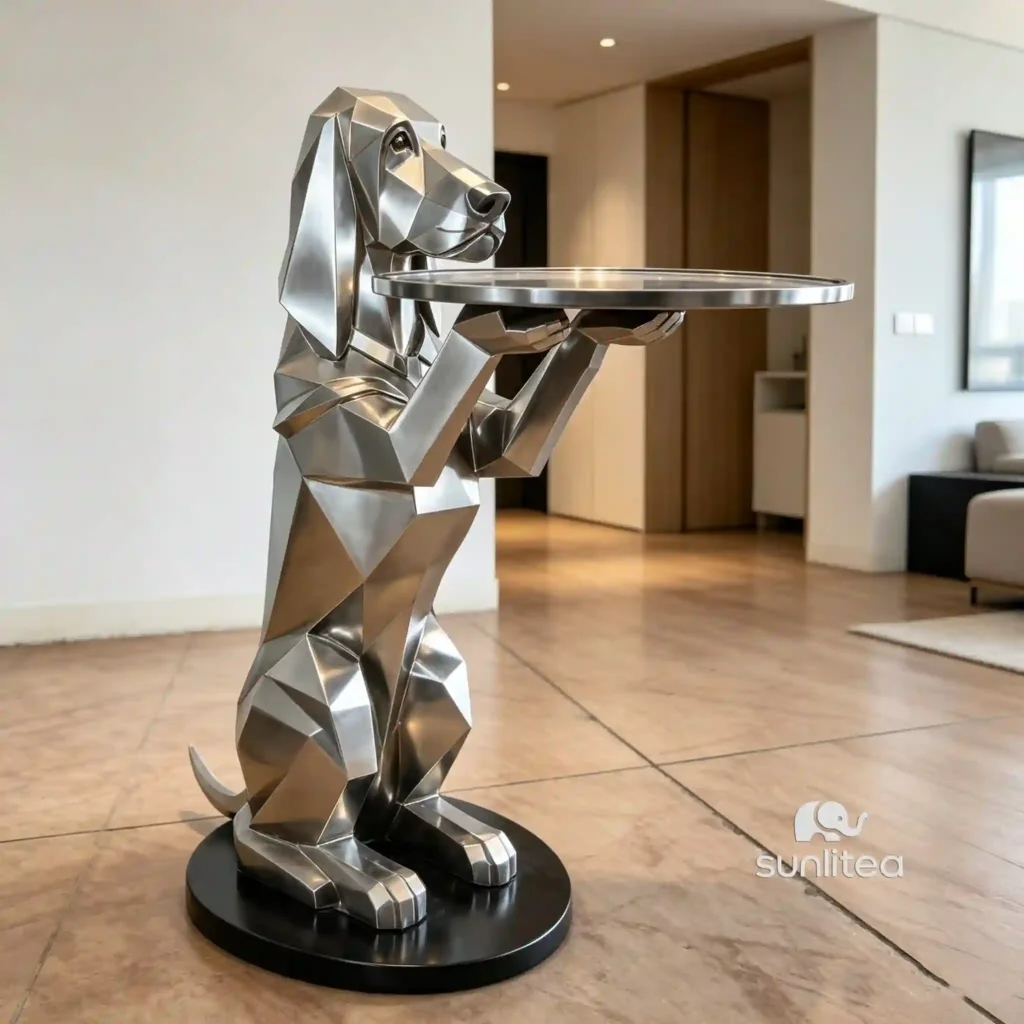 Hound Dog Butler Statue