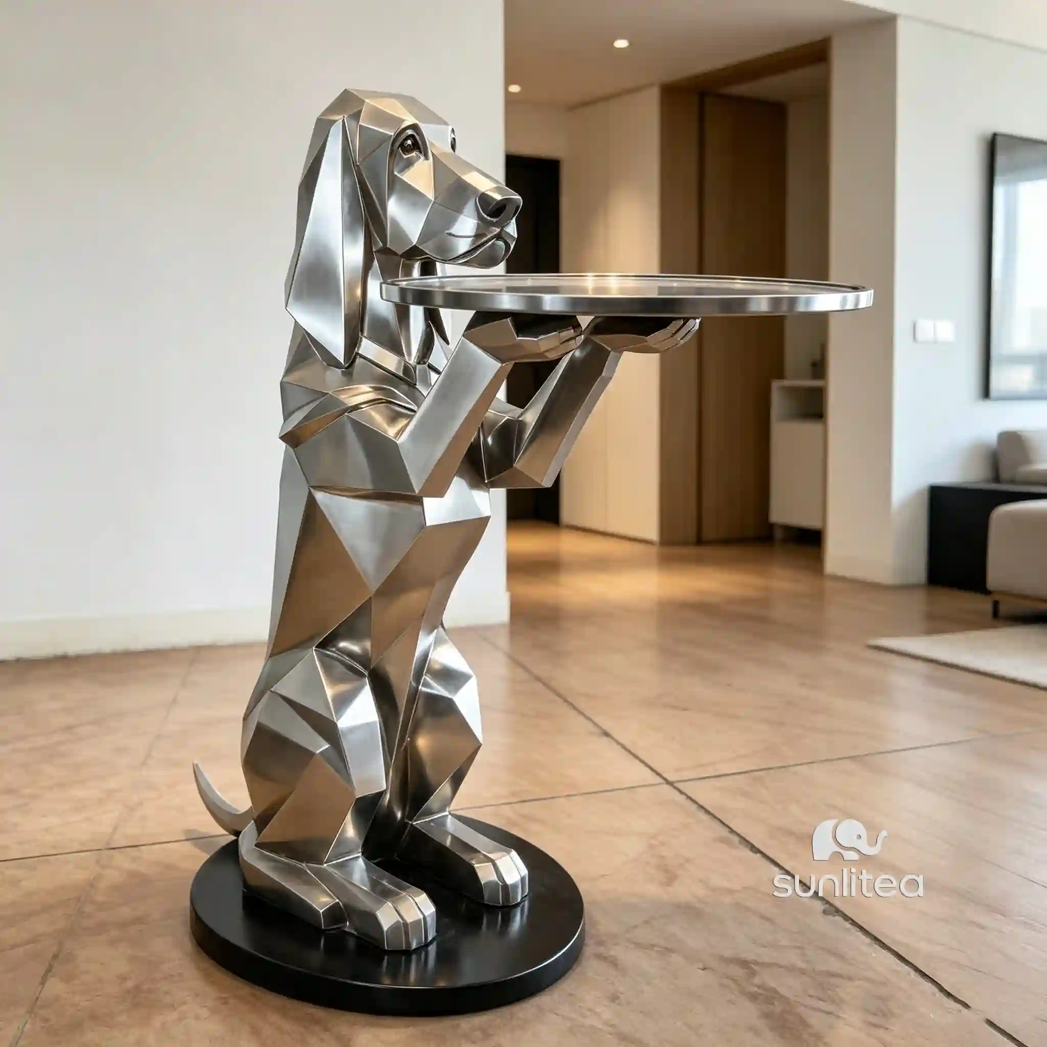 Hound Dog Butler Statue
