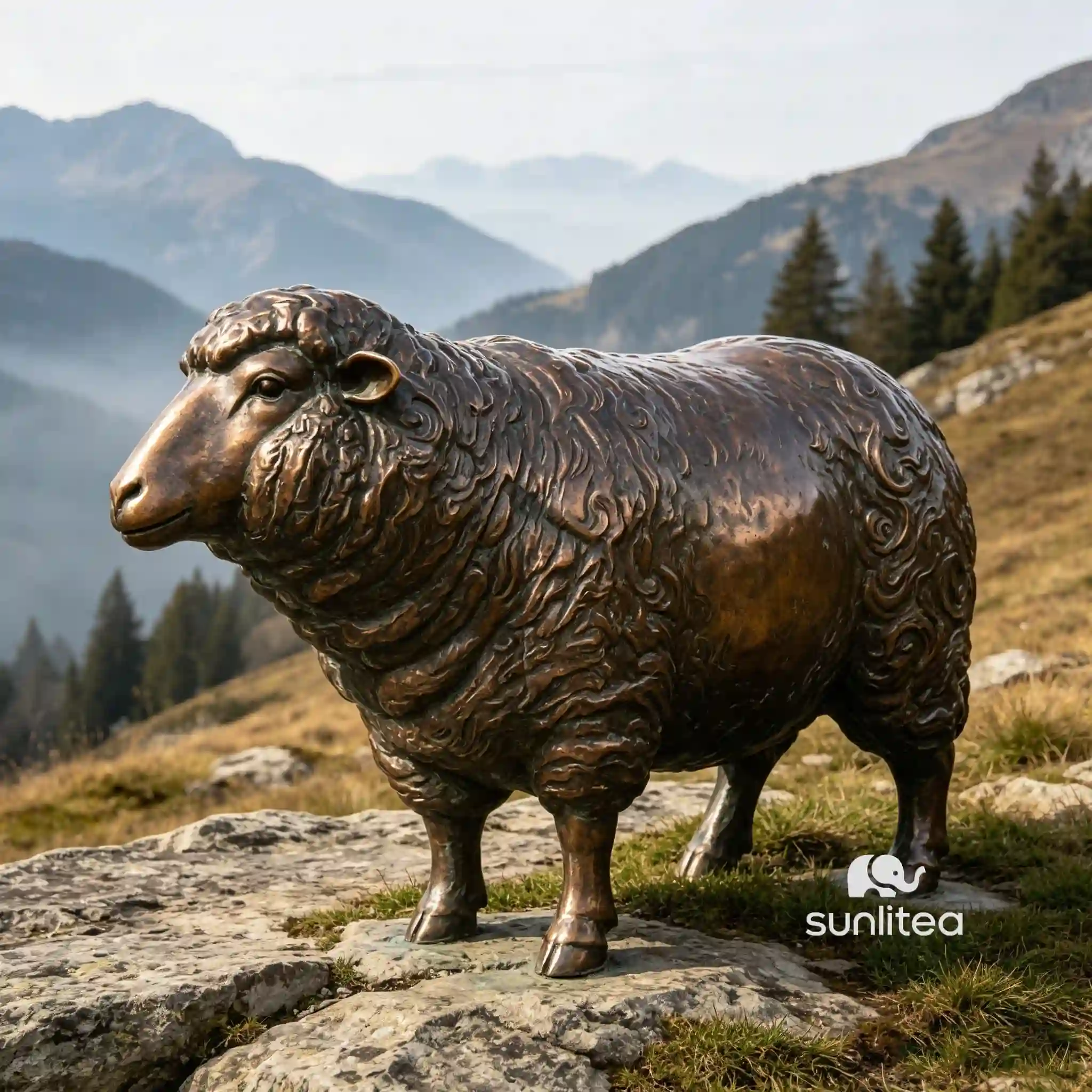 Life Size Merino Sheep Statue