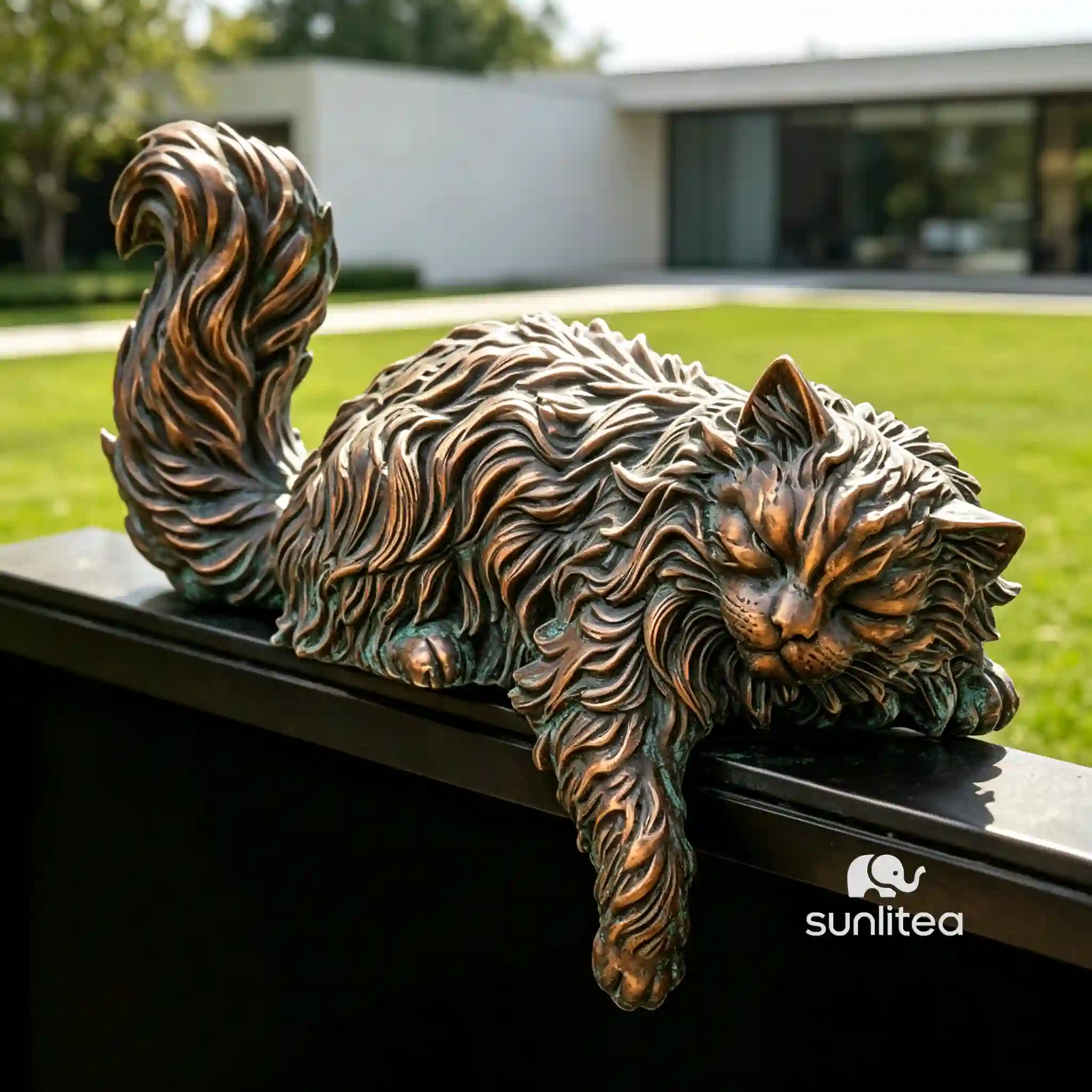 Long Haired Cat Statue