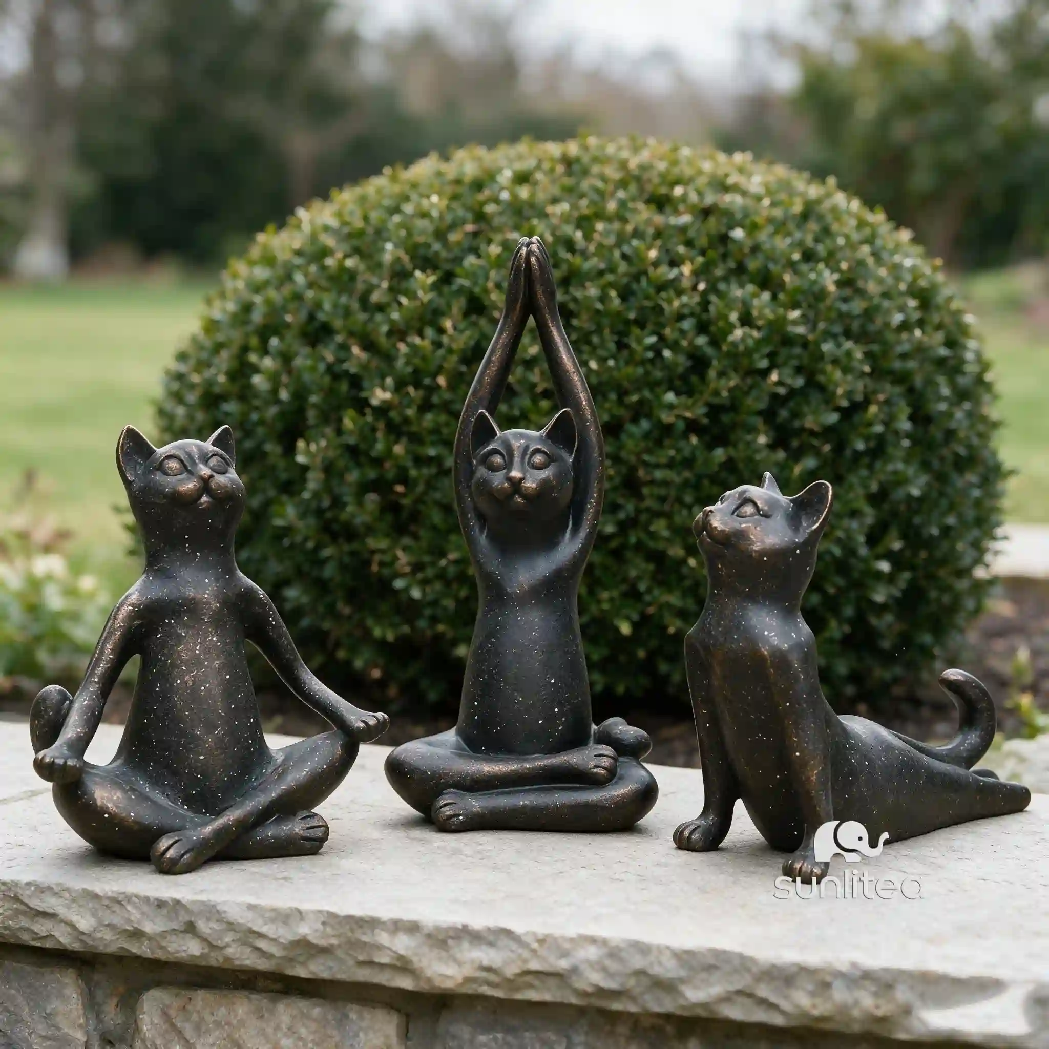 Meditating Cat Statue