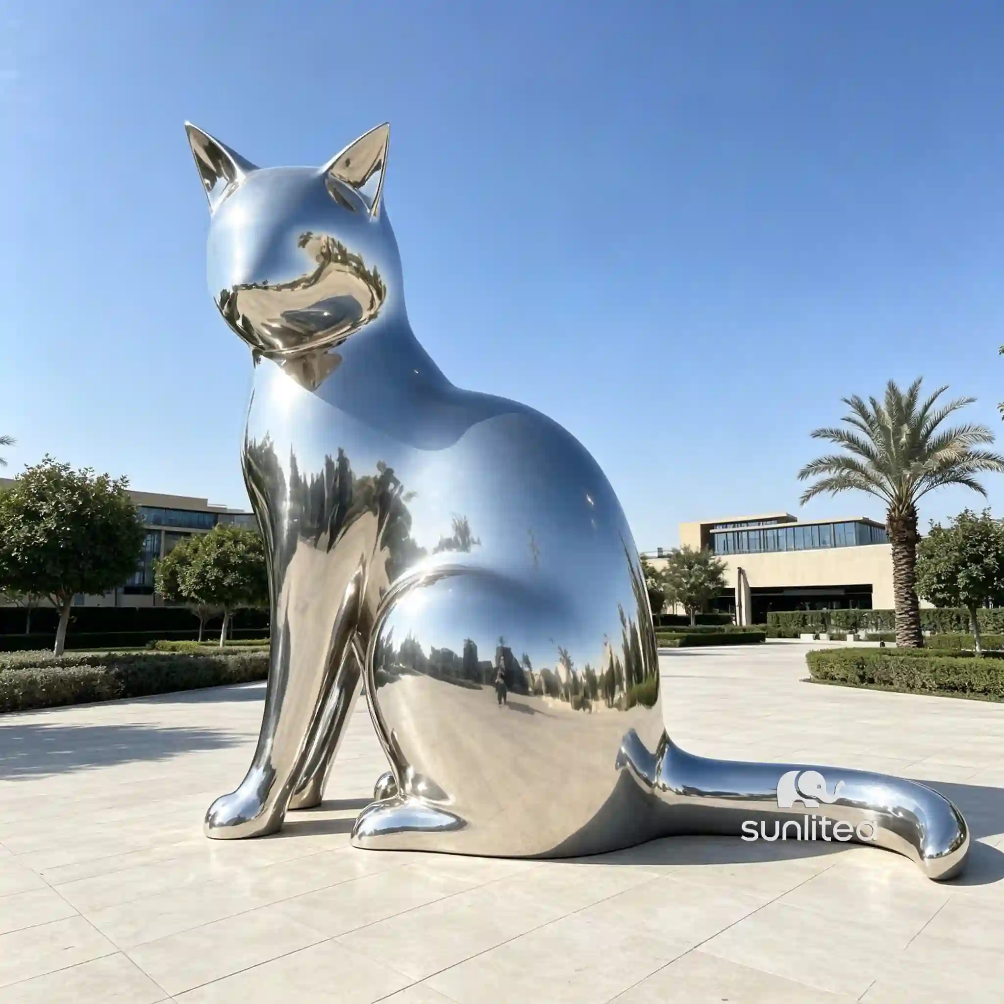 Metal Cat Sculpture