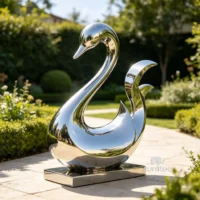 Mirror Animal Abstract Swan Sculpture