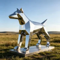 Modern Abstract Dog Sculpture