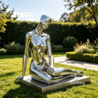 Modern Abstract Seated Female Sculpture