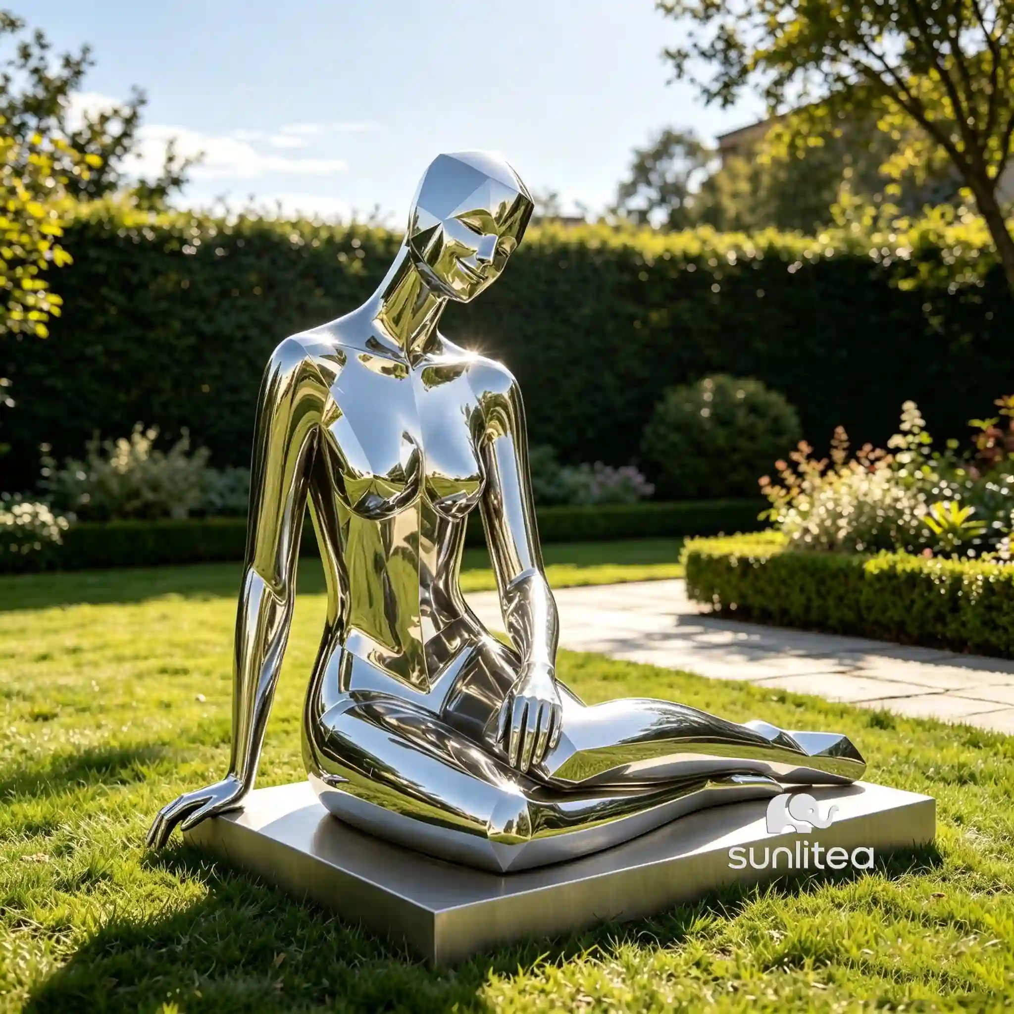 Modern Abstract Seated Female Sculpture