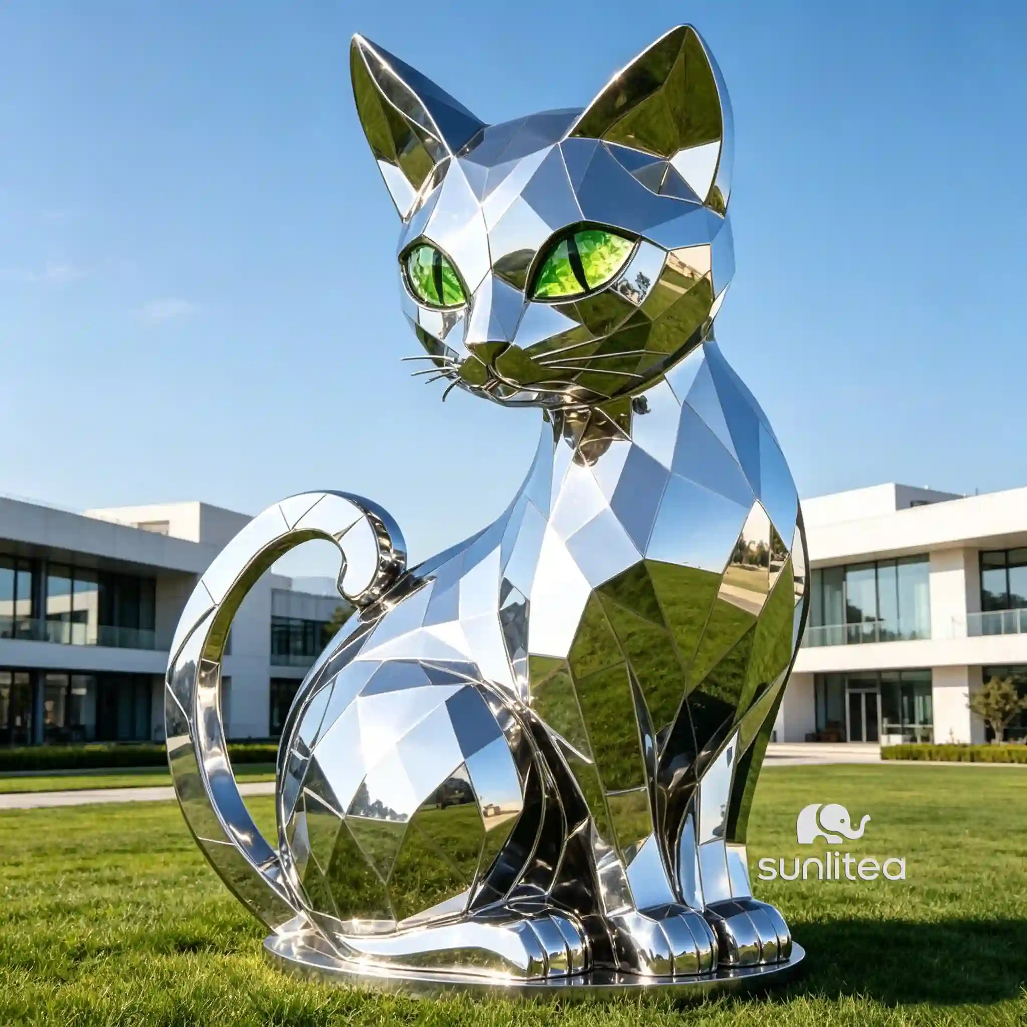 Mosaic Cat Statue