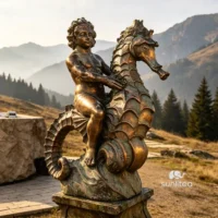 Neptune Sea Horse Statue