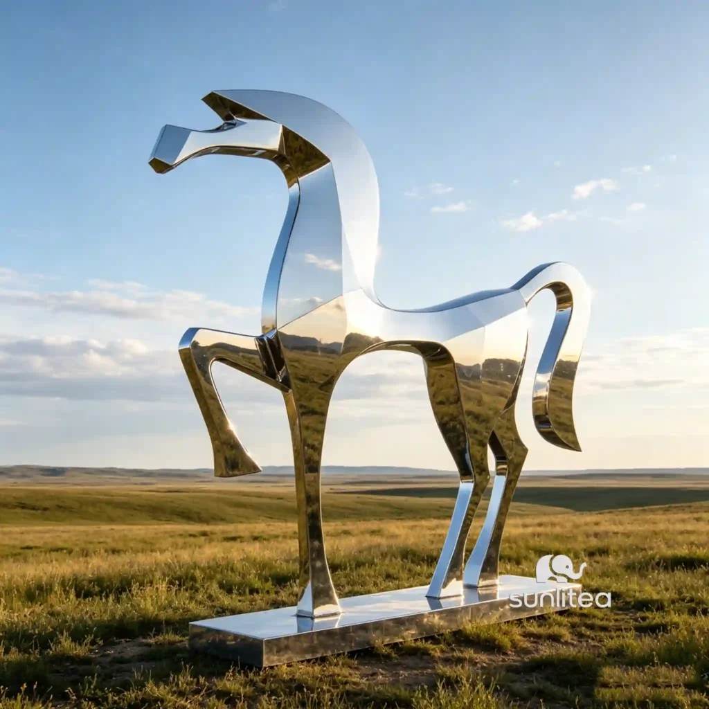 Outdoor Abstract Horse Sculpture For Sale