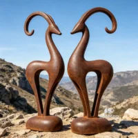 Outdoor Steel Abstract Deer Sculpture
