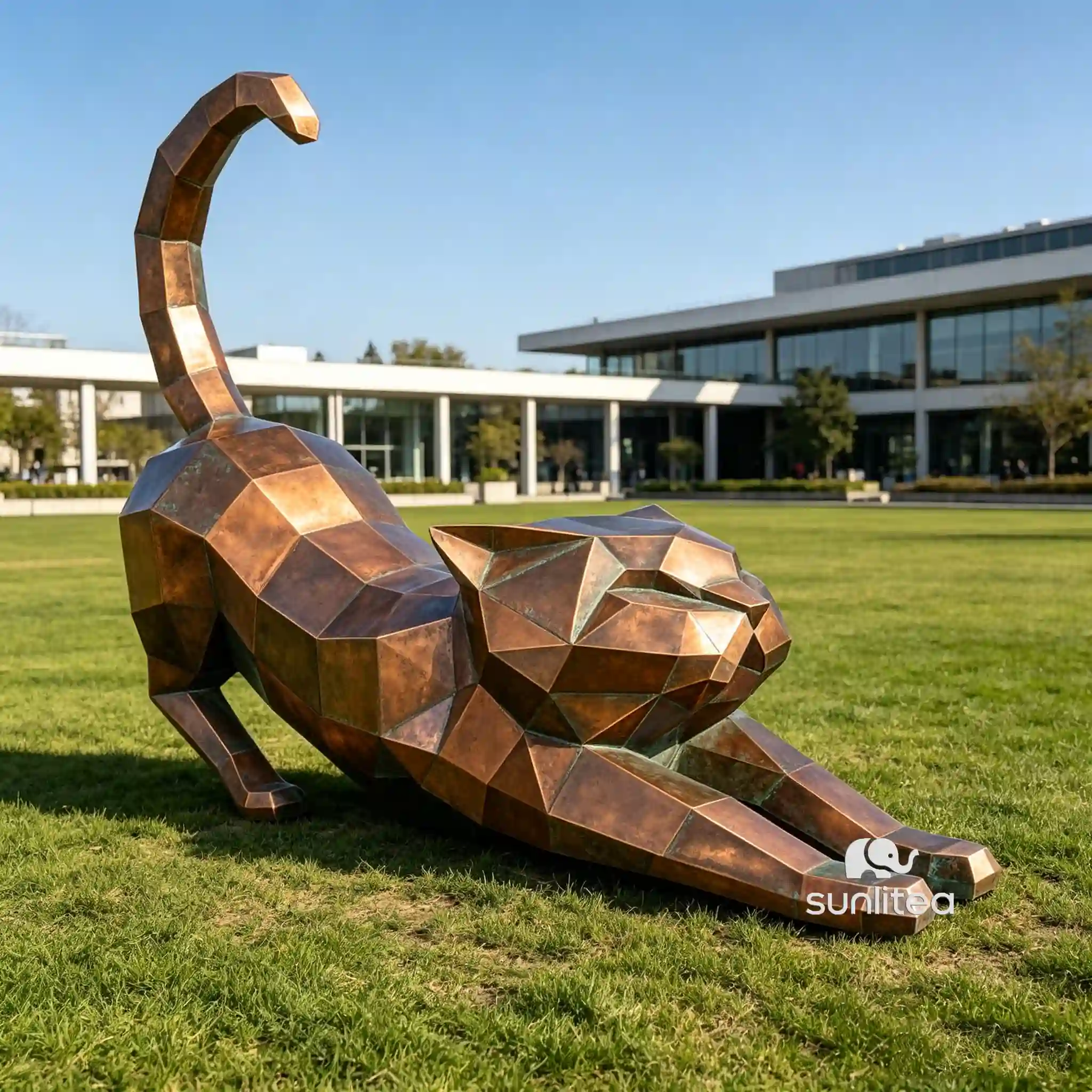 Painted Cat Statue