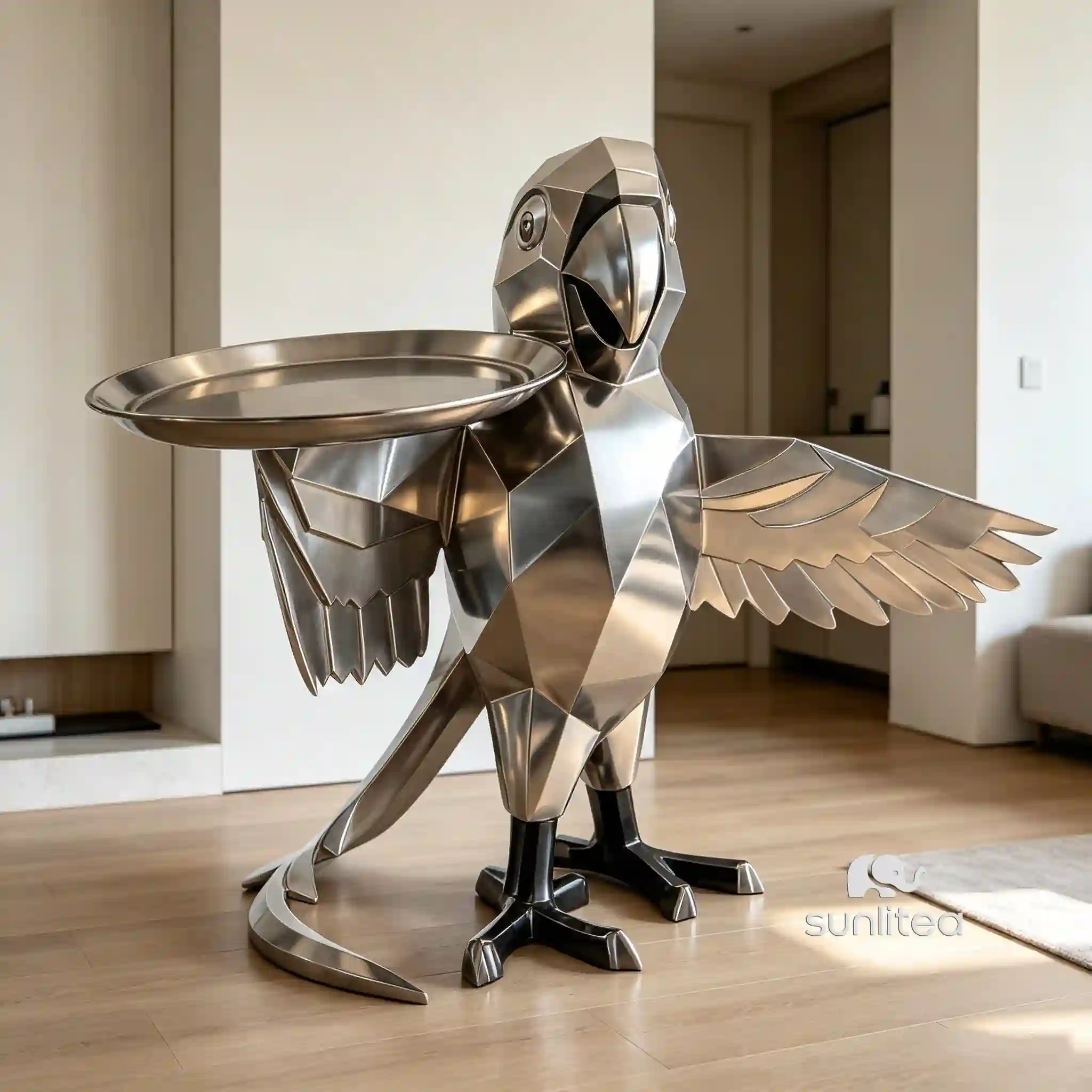 Parrot Butler Statue