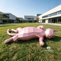 Pink Cat Statue