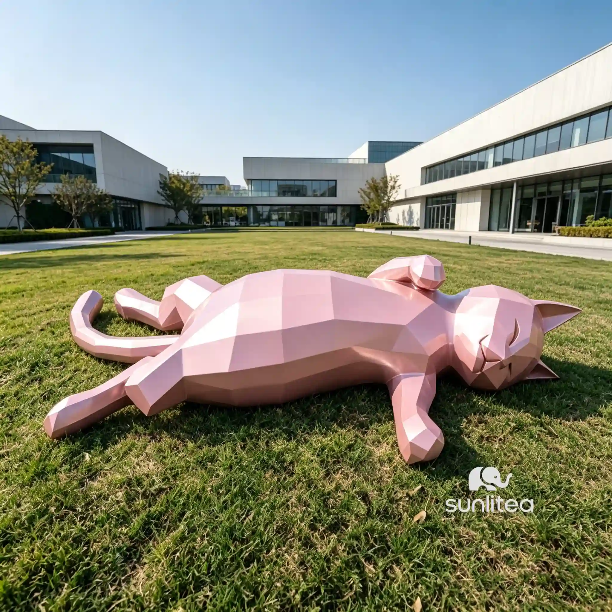 Pink Cat Statue