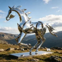 Running Abstract Horse Sculpture