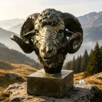 Sheep Head Sculpture