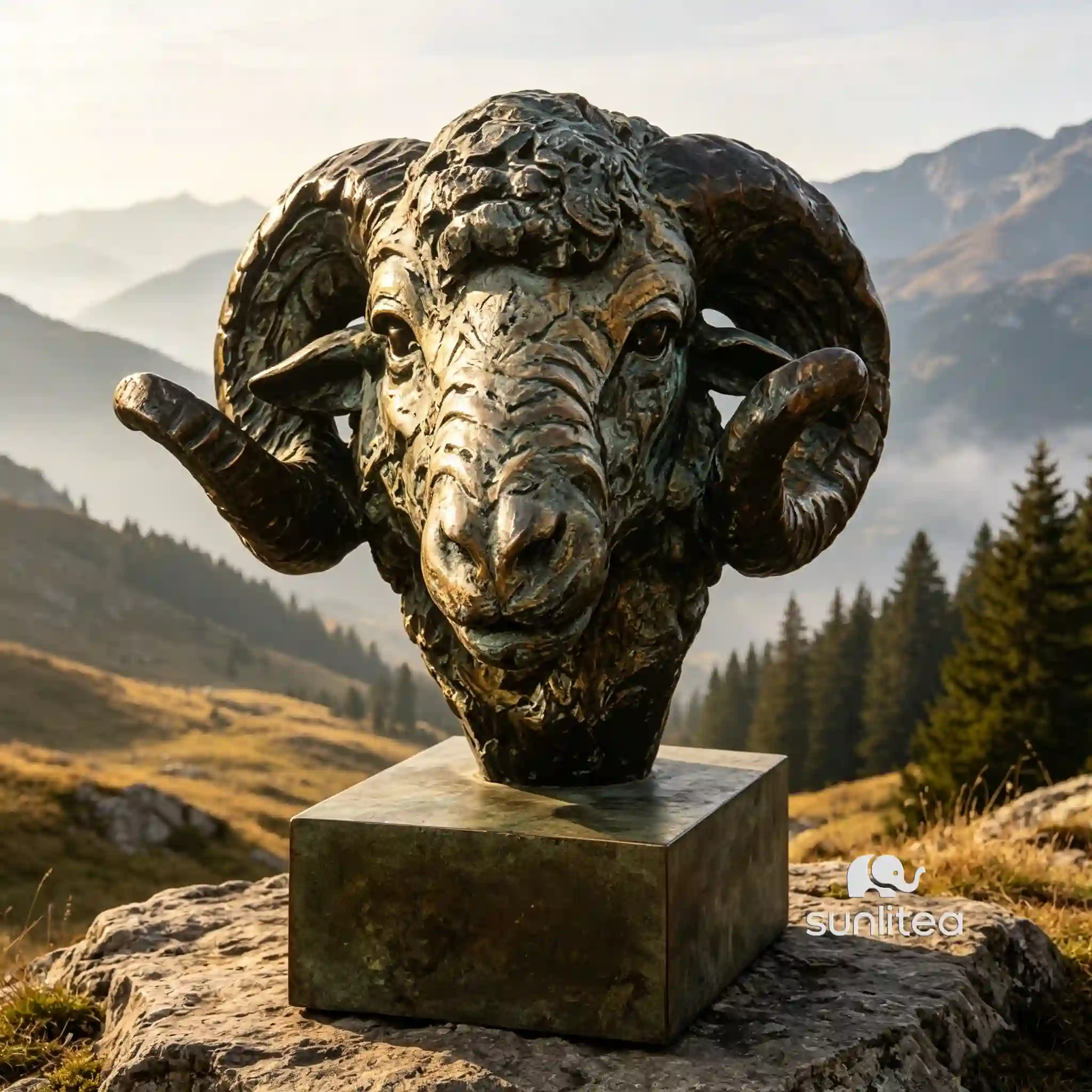 Sheep Head Sculpture