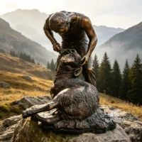 Sheep Shearing Statue