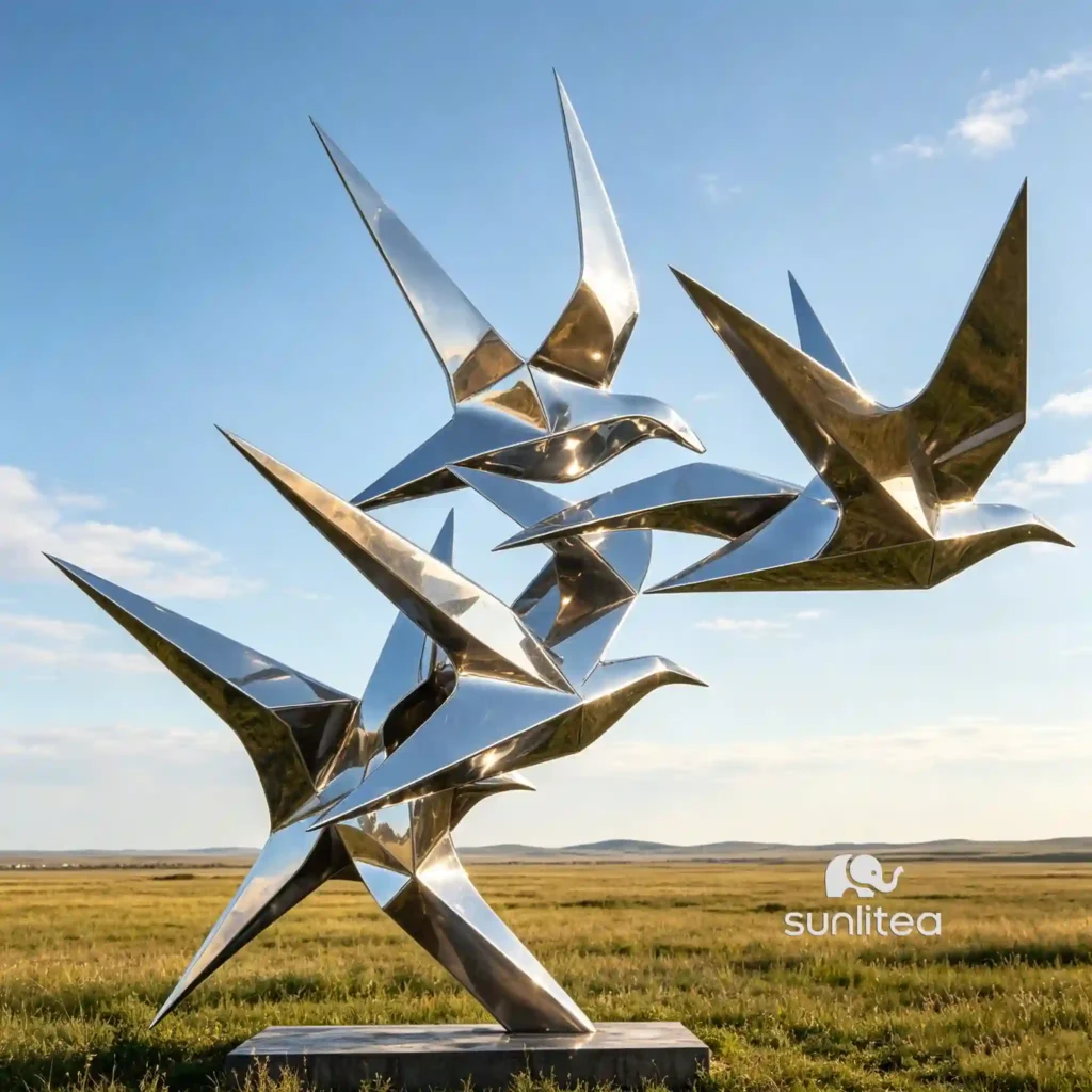 Stainless Steel Abstract Bird Sculpture