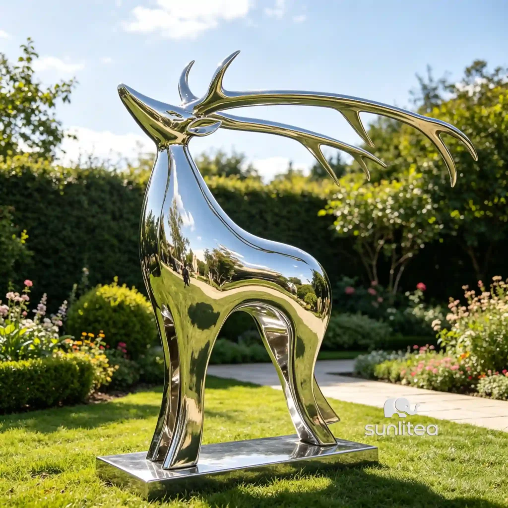 Stainless Steel Abstract Deer Sculpture