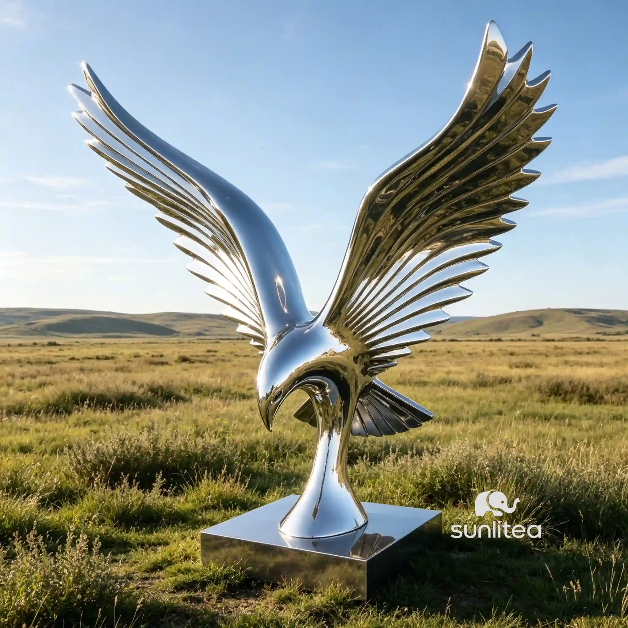 Stainless Steel Abstract Eagle Sculpture