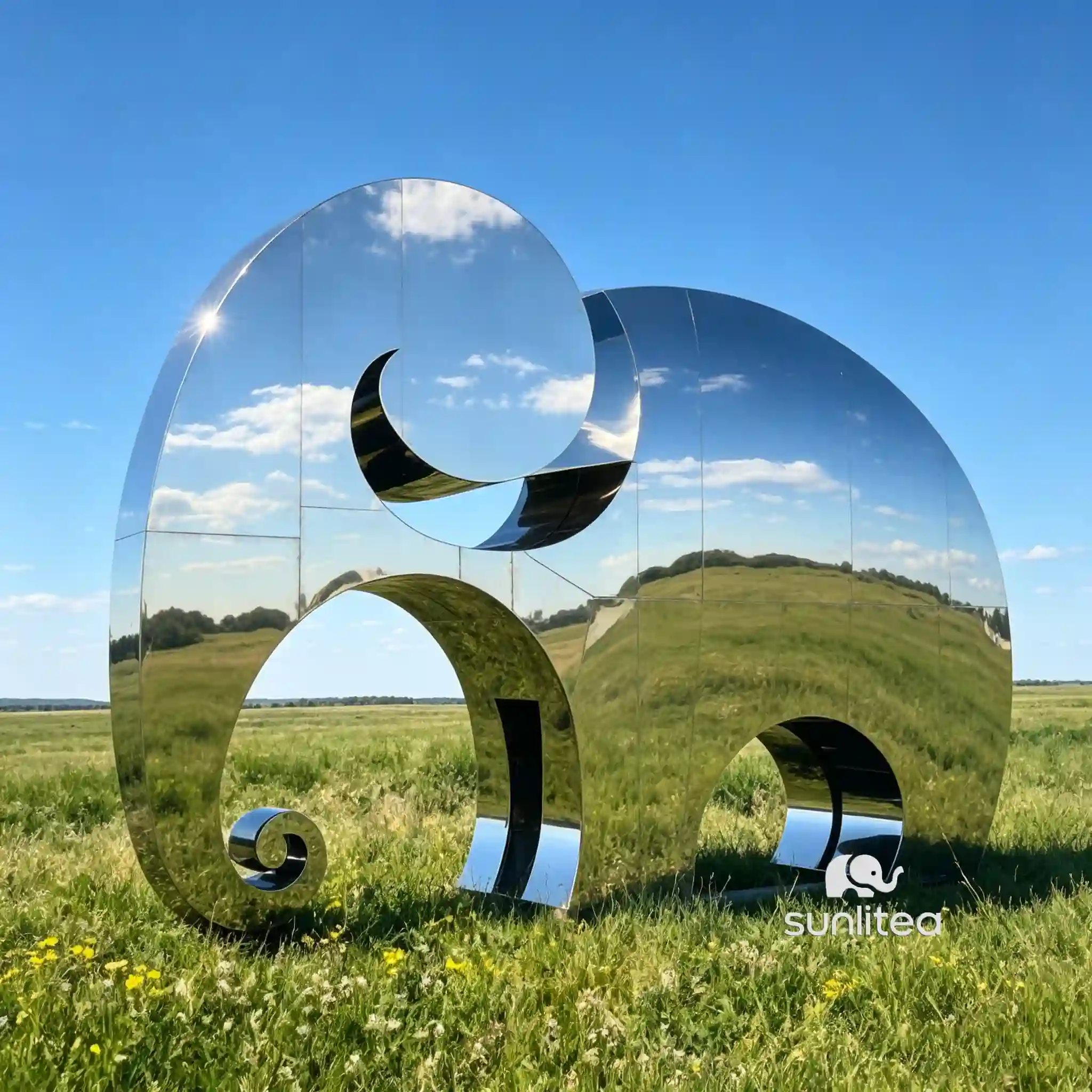 Stainless Steel Abstract Elephant Sculpture