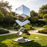 Stainless Steel Abstract Geometric Sculpture