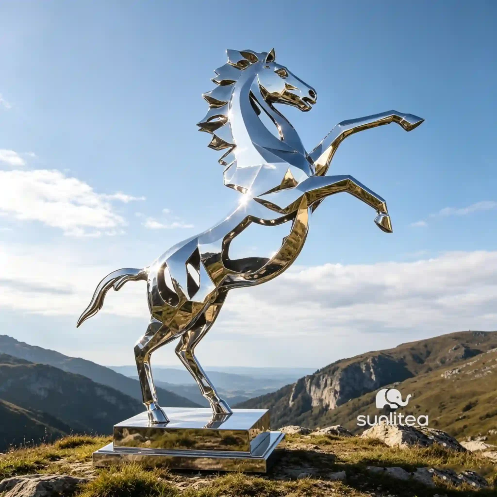 Stainless Steel Abstract Horse Sculpture