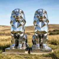 Stainless Steel Abstract Lion Sculpture