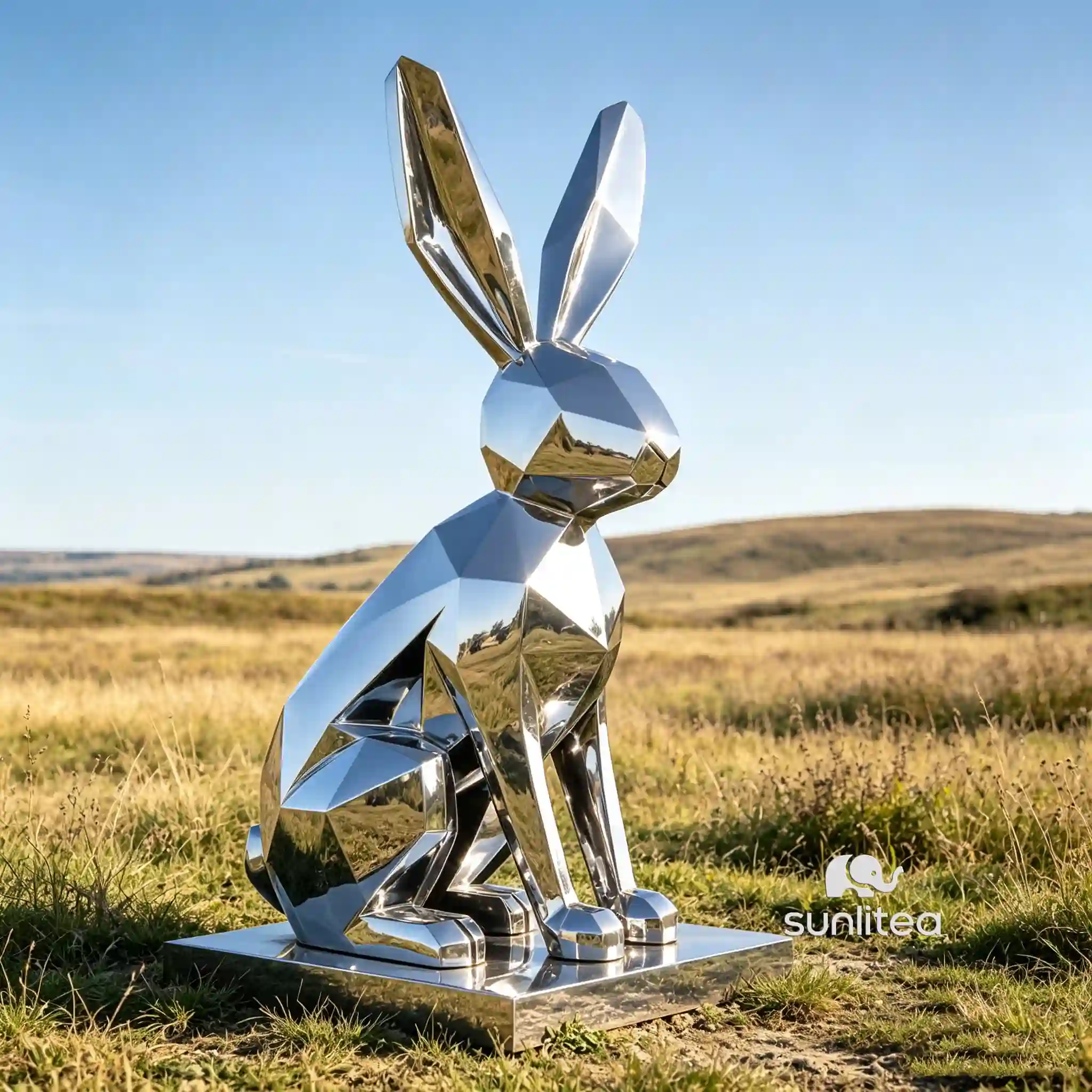 Stainless Steel Abstract Rabbit Sculpture